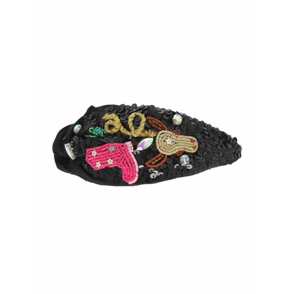 NEW SOPHIA COLLECTION women\'s western sequins embellished top knotted headband i
